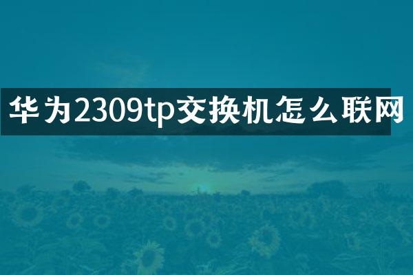 华为2309tp交换机怎么联网