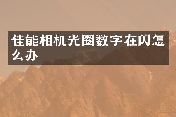 佳能相机光圈数字在闪怎么办
