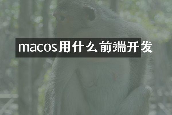 macos用什么前端开发