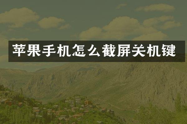苹果手机怎么截屏关机键