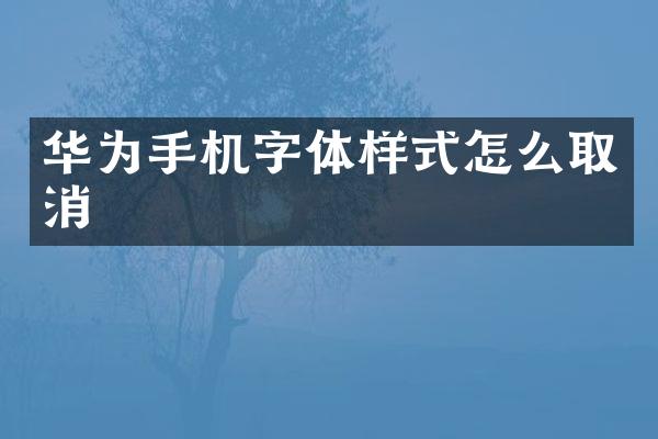 华为手机字体样式怎么取消