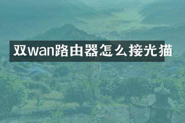 双wan路由器怎么接光猫