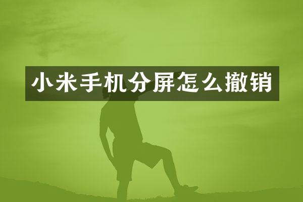 小米手机分屏怎么撤销