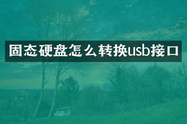 固态硬盘怎么转换usb接口