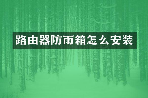 路由器防雨箱怎么安装