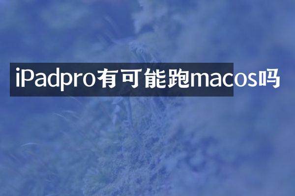 iPadpro有可能跑macos吗