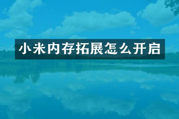 小米内存拓展怎么开启