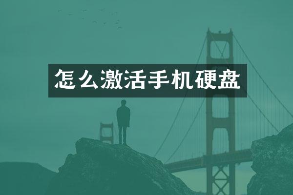 怎么激活手机硬盘
