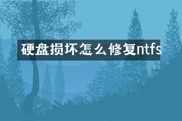 硬盘损坏怎么修复ntfs