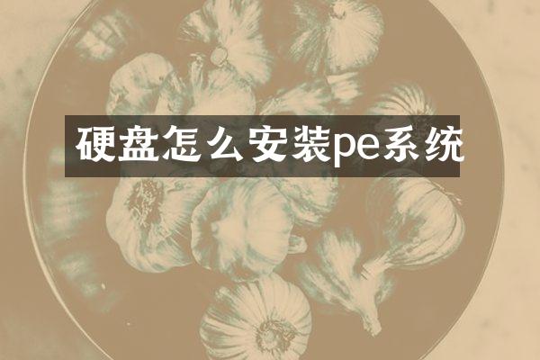 硬盘怎么安装pe系统