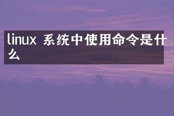 linux 系统中使用命令是什么