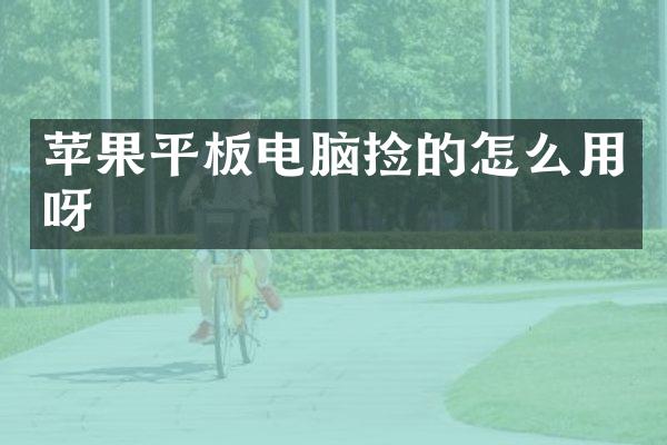 苹果平板电脑捡的怎么用呀