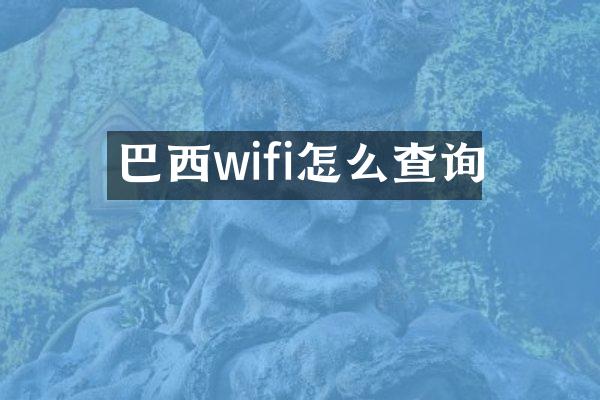 巴西wifi怎么查询