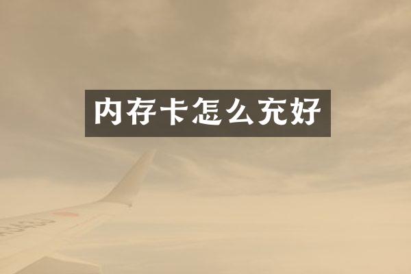 内存卡怎么充好