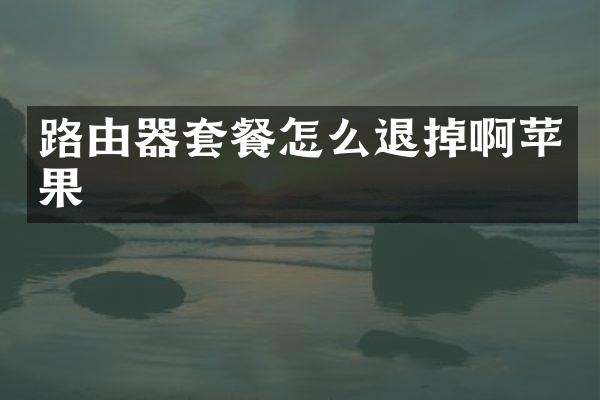 路由器套餐怎么退掉啊苹果