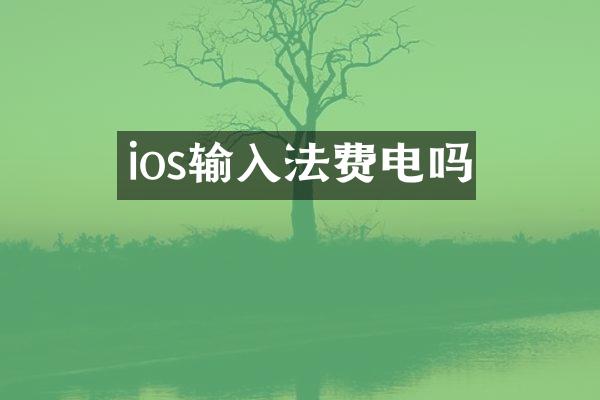 ios输入法费电吗