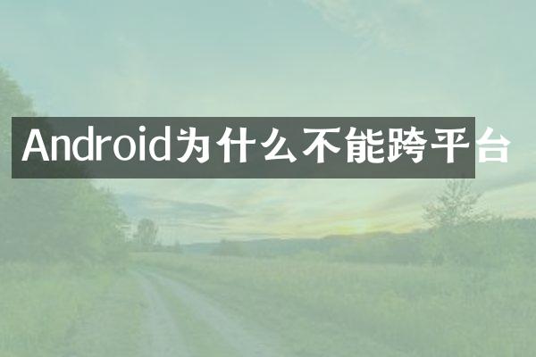 Android为什么不能跨平台