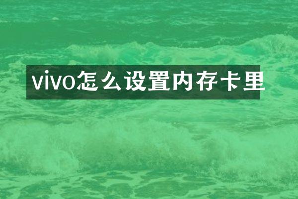 vivo怎么设置内存卡里