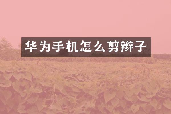 华为手机怎么剪辫子
