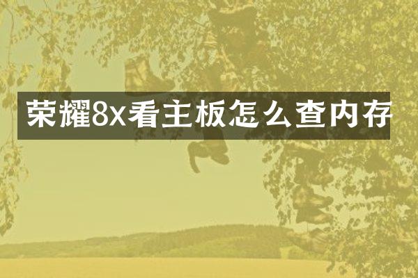 荣耀8x看主板怎么查内存