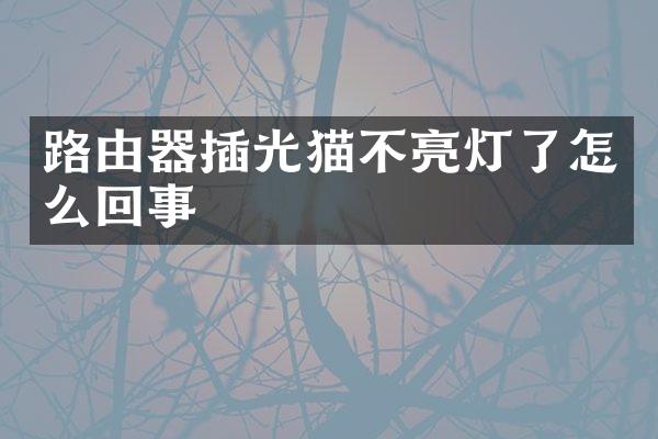 路由器插光猫不亮灯了怎么回事