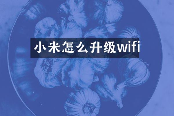 小米怎么升级wifi