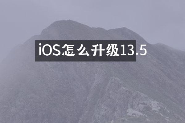 iOS怎么升级13.5