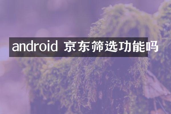 android 京东筛选功能吗