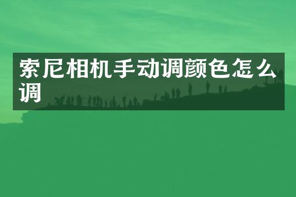 索尼相机手动调颜色怎么调