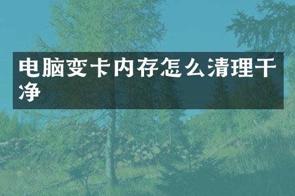电脑变卡内存怎么清理干净