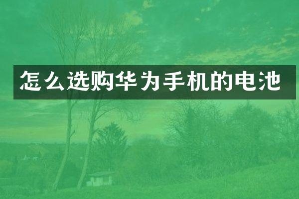 怎么选购华为手机的电池