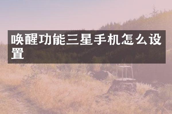 唤醒功能三星手机怎么设置