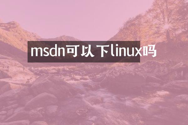 msdn可以下linux吗