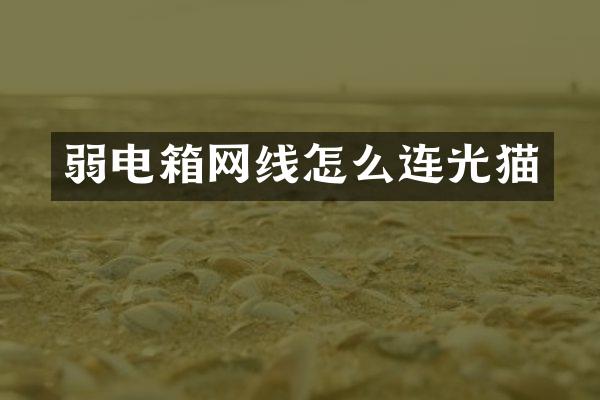 弱电箱网线怎么连光猫