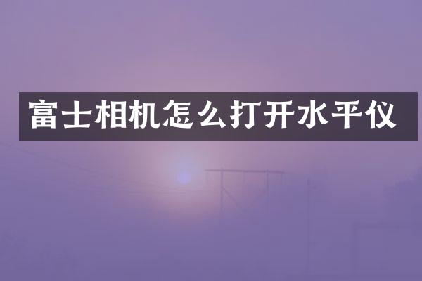 富士相机怎么打开水平仪