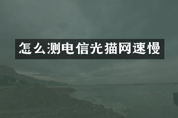 怎么测电信光猫网速慢