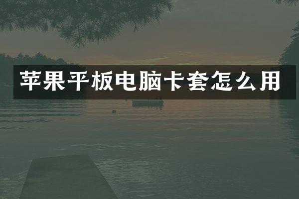 苹果平板电脑卡套怎么用