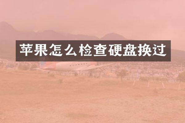 苹果怎么检查硬盘换过