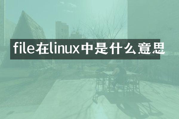 file在linux中是什么意思