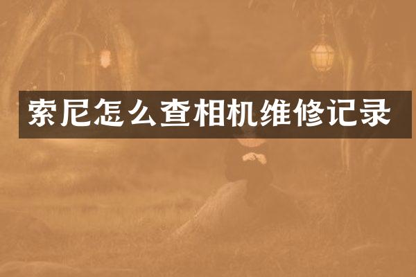 索尼怎么查相机维修记录