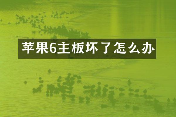 苹果6主板坏了怎么办