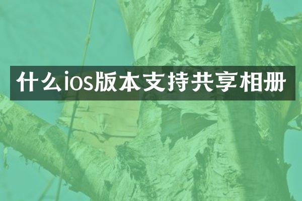 什么ios版本支持共享相册