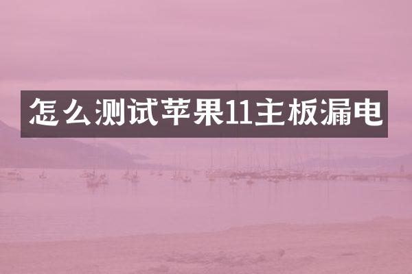 怎么测试苹果11主板漏电