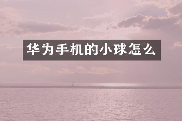 华为手机的小球怎么