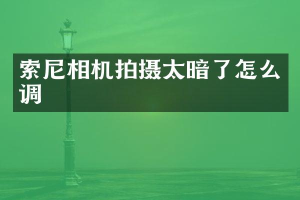 索尼相机拍摄太暗了怎么调