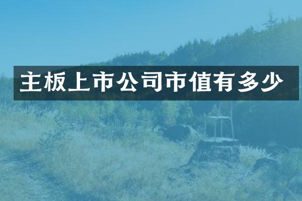 主板上市公司市值有多少