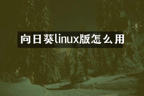 向日葵linux版怎么用