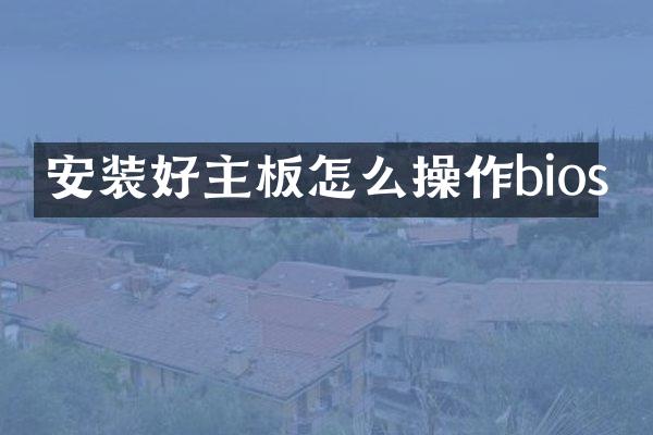 安装好主板怎么操作bios