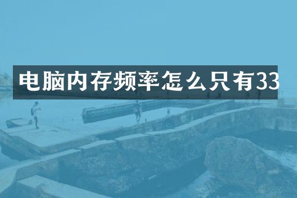 电脑内存频率怎么只有33