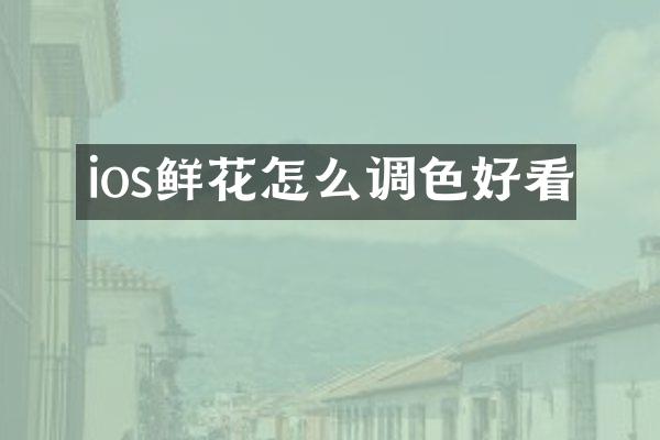 ios鲜花怎么调色好看